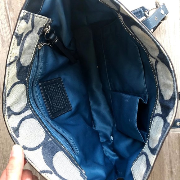 Coach navy blue tote - Picture 5 of 5